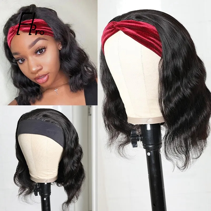 Top Quality Headband Wig Body Wave Bob Wigs 150% Density Natural Color Virgin Hair  